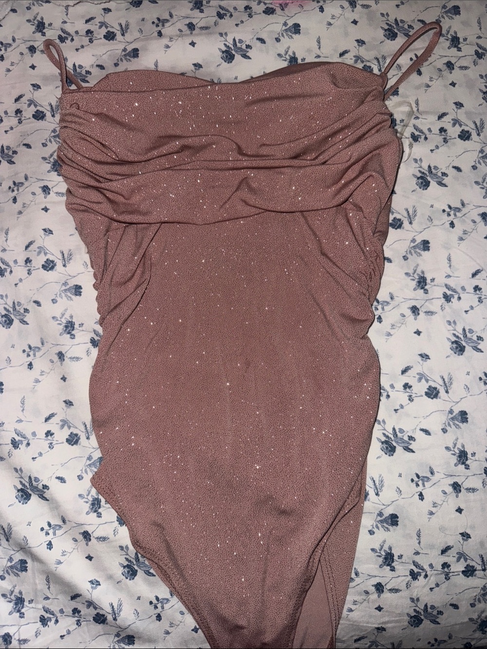 Glitter Mauve Bodysuit Top